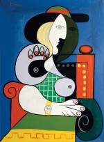 Pablo Picasso  (1881-1973).<em> Seated Woman with Wrist Watch</em>, 1932. Oil on canvas 51 3/16 x 38 3/16 in. (130 x 97 cm). Collection of Emily Fisher Landau &copy; 2006 Estate of Pablo Picasso/Artists Rights Society (ARS), New York. Photograph by Jerry L. Thompson