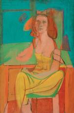 Willem de Kooning  (1904-1997). <em>Seated Woman</em>, c. 1940. Oil and charcoal on masonite 54 1/16 x 36 in. (137.3 x 91.4 cm) Philadelphia. Museum of Art: The Albert M. Greenfield and Elizabeth M. Greenfield. Collection, 1974. &copy; 2006 The Willem de Kooning Foundation/Artists Rights Society (ARS), New York