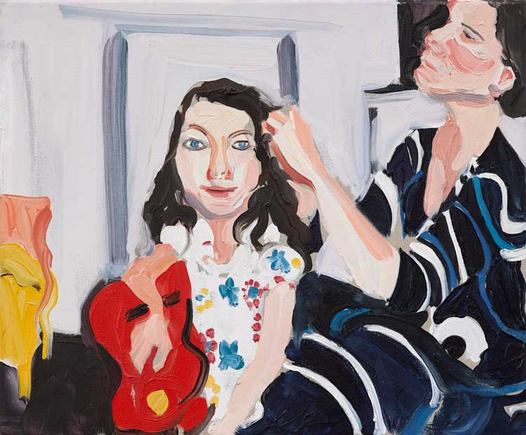 Chantal Joffe. Self-Portrait Combing Esme
