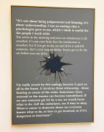 Sonia Boyce. Social care, text, 2021. Digital print. Installation view, Radio Ballads, Serpentine North Gallery, London, 2022. Photo: Veronica Simpson.
