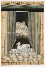 Martín Ramírez. Untitled (Man at Desk) c. 1948-63 pencil and crayon on pieced paper 23-1/2 x 34-3/4 in Collection of Stephanie Smither Photo credit: Rick Gardner, Houston