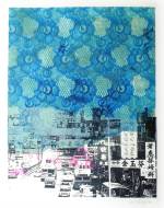 Sara J Beazley. Mongkok I, 2013. Collograph and silkscreen on paper, 76 x 56 cm.