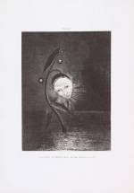 Odilon Redon. <em>The Marsh Flower</em>, a Sad Human Head plate II from the portfolio Homage to Goya, 1885. Lithograph on chine appliqu&eacute;. Composition 10 3/4 x 8 1/16 in. Sheet 17 11/16 x 12 3/8 in. Publisher: probably the artist, Paris (distributed by L Dumont, Paris). Printer: Lemercier, Paris Edition: 50; plus a second edition of 25. The Musuem of Modern Art, New York, Gift of the Ian Woodner Family Collection, 2000.