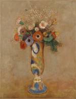 Odilon Redon. <em>Wildflowers in a long-neck vase</em>, before 1905. Oil on canvas 25 &frac34; x 19 7/8 in. Musuem of Modern Art, New York, Gift of the Ian Woodner Family Collection, 2000.