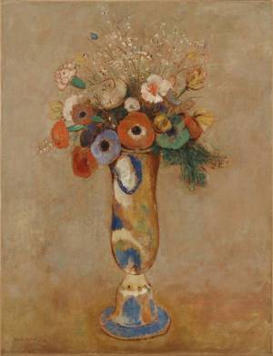 Odilon Redon. <em>Wildflowers in a long-neck vase</em>, before 1905. Oil on canvas 25 &frac34; x 19 7/8 in. Musuem of Modern Art, New York, Gift of the Ian Woodner Family Collection, 2000.