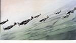 Gerhard 
            Richter. Mustang Squadron (Mustang-Staffel). 1964. Oil on canvas, 34 1/2