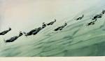 Gerhard Richter. <em>Mustang-Staffel</em> (<em>Mustang Squadron</em>), 1964. Oil on canvas, 88 x 150 cm. Private Collection &copy; Gerhard Richter. Photo: Museum Frieder Burda, Baden-Baden