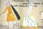 Rose Wylie. <em>Lords and Ladies,</em> 2007&ndash;9. Oil on canvas, 211 cm x 313 cm. Image courtesy of UNION, London.