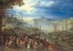 Jan Brueghel  (1568–1625). <em>Fish Market on the Bank of a River,</em> 1605. Oil on copper, 29,5 x 42 cm. 
Bayerische Staatsgemäldesammlungen München, Alte Pinakothek. Photo: © Bayerische Staatsgemäldesammlungen München, Alte Pinakothek