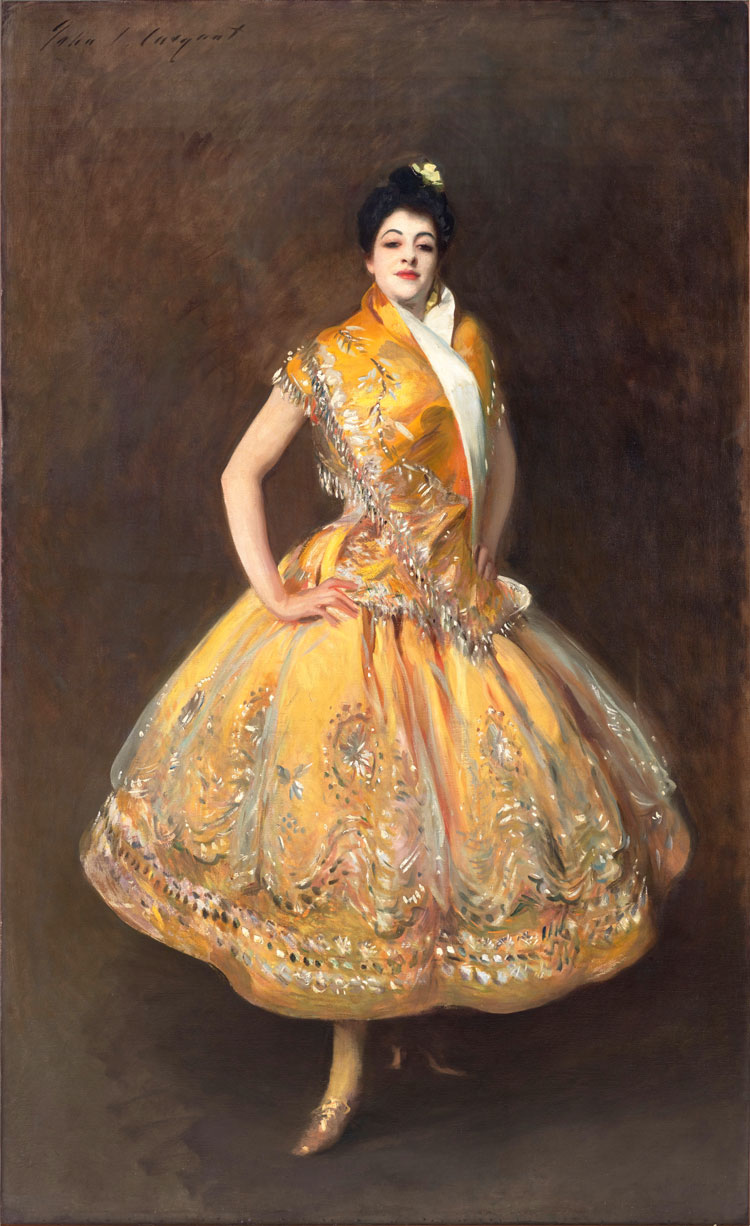 John Singer Sargent, La Carmencita, c1890. Oil on canvas, 90 3/16 × 55 1/8 in (229 × 140 cm). Musée d