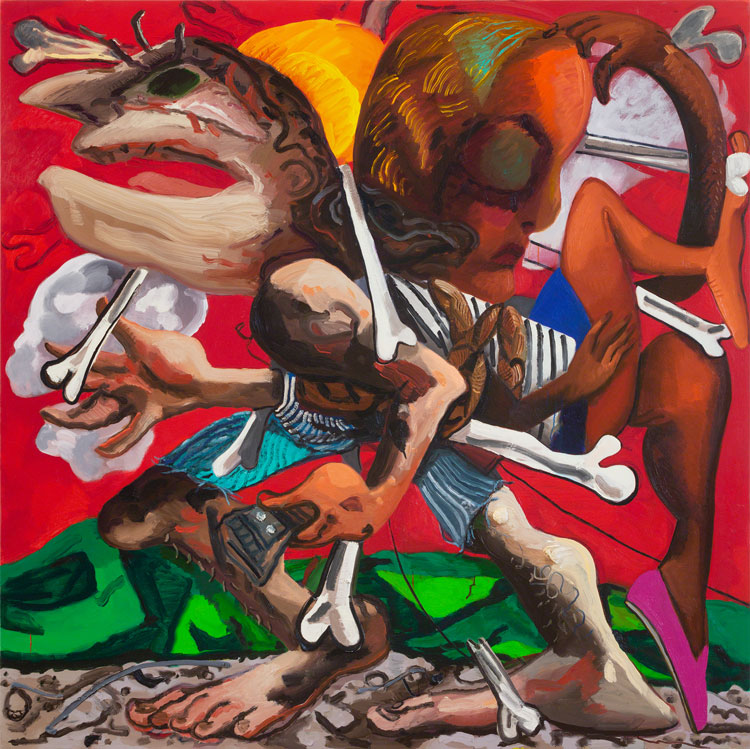 Dana Schutz, Bound, 2019. Oil on canvas, 223.5 x 223.5 cm. © Dana Schutz. Courtesy the artist; Petzel, New York; Thomas Dane Gallery; Contemporary Fine Arts, Berlin. Photo: Jason Mandella.