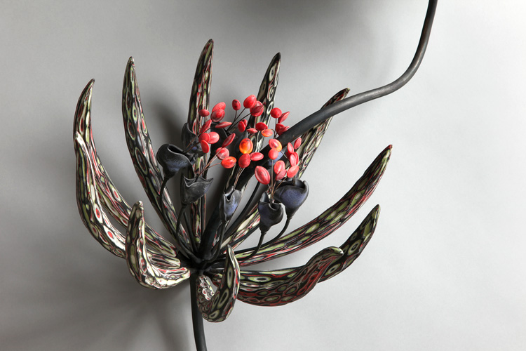 Michael Sherrill, Julesvernium (Seaflower), 2008 (detail). Coloured laminated porcelain, silica bronze, Moratti glass, 43 x 20 x 11 ½ in. Collection of Mark Parker.