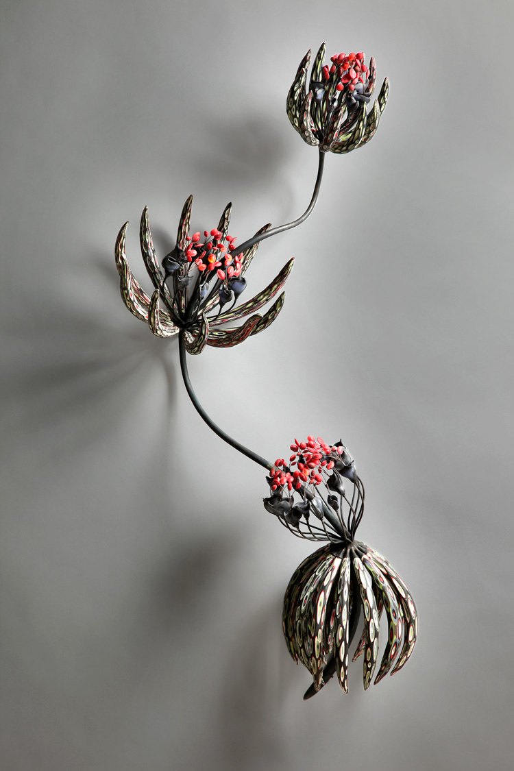 Michael Sherrill, Julesvernium (Seaflower), 2008. Coloured laminated porcelain, silica bronze, Moratti glass, 43 x 20 x 11 ½ in. Collection of Mark Parker.