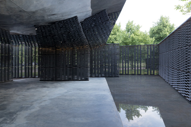 Frida Escobedo’s Serpentine Pavilion 2018, interior view. Photograph: Iwan Baan.