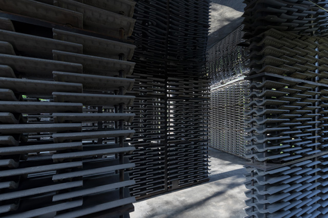 Frida Escobedo’s Serpentine Pavilion 2018, interior view. Photograph: Iwan Baan.