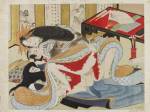 Unknown Artist, <em>Woman wearing red garment</em>. Album of Japanese woodblock prints. Victoria & Albert Museum, London, Far East Department &copy; V&A Images/Victoria and Albert Museum, London