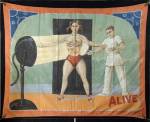 Untitled (Sideshow Banner). Attributed to Fred G. Johnson (1892–1990); O. Henry Tent & Awning Co., Chicago, Illinois, 1930–1940.
Oil on canvas, 89 x 117 in. Collection American Folk Art Museum, New York. Gift of Tom Conway. Photograph: Schecter Lee, New York.