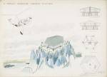 James Frazer Stirling. <em>Forest Ranger&rsquo;s Lookout Station</em>: perspective, section, elevation, and plans, 1949. Ink, watercolour and graphite on paper. James Stirling/Michael Wilford fonds, Canadian Centre for Architecture, Montr&eacute;al &copy; CCA.
