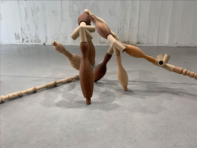 Negotiated Differences (detail), carved wood and 3D-printed forms in wood, metal, and plastic, dimensions variable. Installation view of Shirley Tse: Stakeholders, Hong Kong in Venice, 2019. Photo: Martin Kennedy.