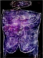 Jean Dubuffet. Aubergine et lie de vin (Eggplant and wine dregs), 1950. Oil on canvas, 51 1/4 x 38 1/4 in (130.2 x 97.2 cm). Wexner Family Collection © 2014 Artists Rights Society (ARS), New York / ADAGP, Paris.