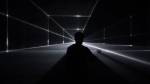 United Visual Artists: Vanishing Point. Installation view (5), 2013. RGB laser, black voile, code. Photo courtesy of the artists.