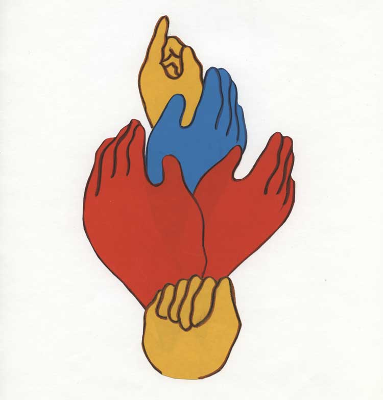 Cecilia Vicuña, Arból de manos, 1974. Collage on paper, 30.5 x 23 cm. Private collection. Courtesy of the artist. © 2025 Cecilia Vicuña.