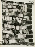 Jean Dubuffet, Angle de mur à l’oiseau perché 4 janvier 1945, 1945, 38 x 28.5 cm. © Fondation Dubuffet/ADAGP, Paris and DACS, London, 2019.