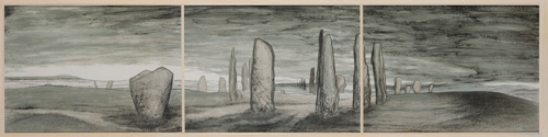 Frances Walker. Calanais, 1995. Lithograph and screenprint, 54 cm x 228 cm. From the artist