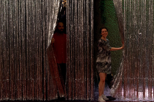 Bedwyr Williams in The Gulch, The Curve, Barbican Centre.
Photograph: Ben Pruchnie/Getty Images.