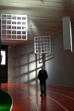 Bedwyr Williams in The Gulch, The Curve, Barbican Centre. 
Photograph: Ben Pruchnie/Getty Images.